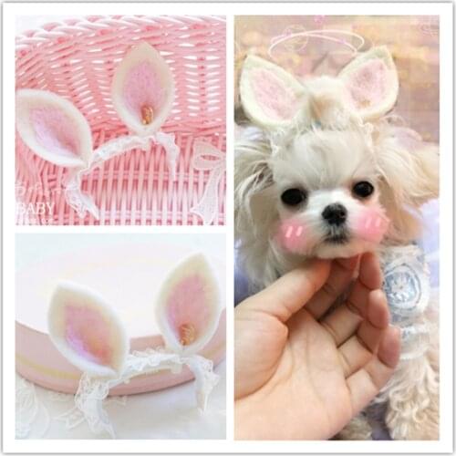Dog Grooming Handmade wool felt pet headband Dog Teddy Yorkshire Maltese head flower Hair clip Hair hoop