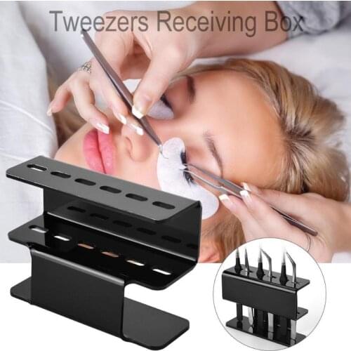 1PC 6 Holes Eyelash Tweezers Storage Rack Eyelash Lash Extension Tools Organizer Holder Stand Nail Tattoo Beauty Tools Shelf