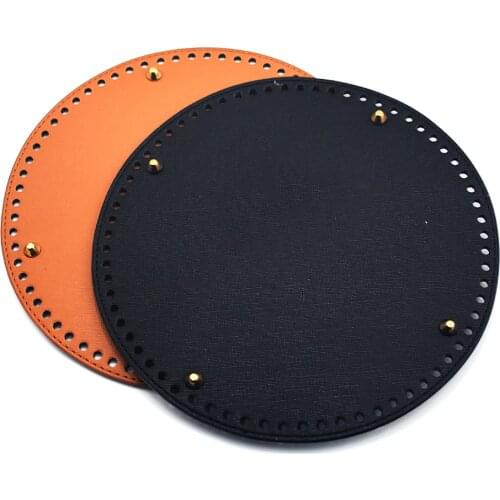 Bag Bottoms Leather Bag Round Bottom Women DIY Retro Brown Replacement for Girls Bucket Bags Handbag Bag Accessories 23*23cm