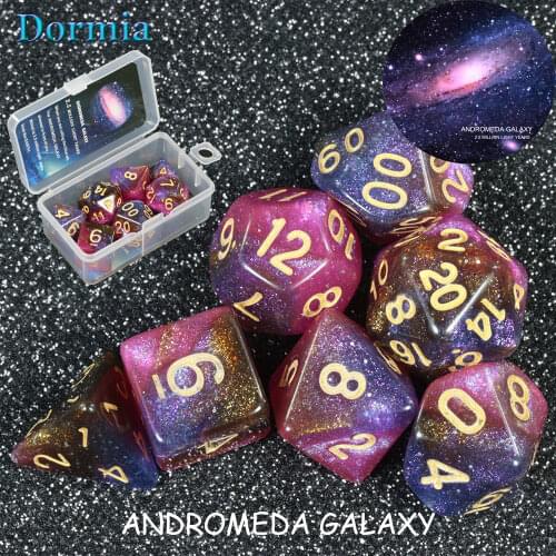 2019 Super Universe Galaxy DND Dice Set D4-D20 RPG Best Gifts 8 Colors for Choose game dice