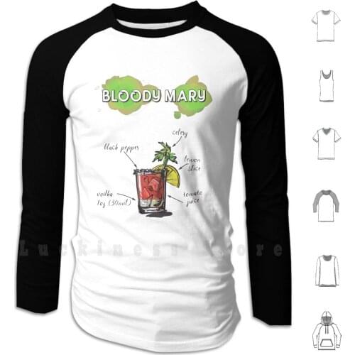 Bloody Mary Cocktail Recipe Hoodies Long Sleeve Bloody Mary Cocktail Adult Beverage Recipe Mixed