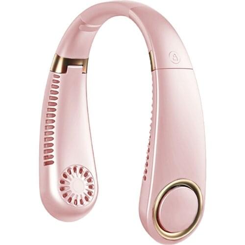 Cooling Fan Leafless USB Rechargeable Neck Hanging Fan Adjustable Portable Personal Air Cooler 3000mAh Cooling Fan for Office