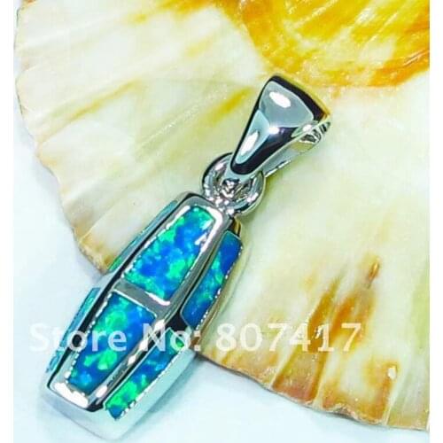 SHUNXUNZE Jewelry & Accessories Engagement Wedding pendants charms for women Christmas gifts Rock Blue opal Rhodium Plated R4097