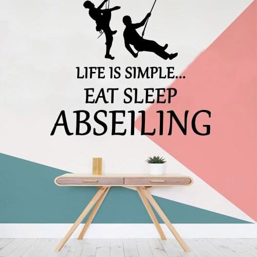 Funny eat sleep abseiling Environmental Protection Vinyl Stickers Decor Living Room Bedroom Removable Wall Art Decal