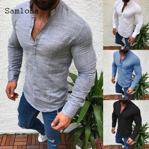 Plus Size 4xl 5xl Mens Elegant Leisure Blouse Long Sleeve Casual Shirt Masculina Linen Shirt blusas Homme Ropa Sexy Men Clothing