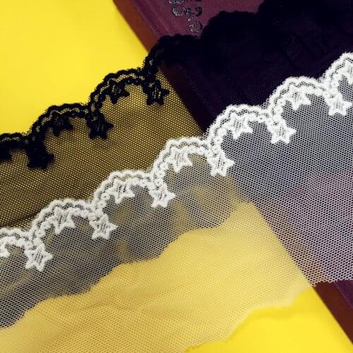 10Yard/Lot Handmade DIY Clothing Accessories Star Pattern Embroidery Lace Fabric Curtains Sofa Lace Trim 5.5cm