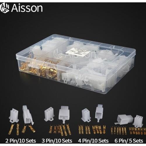 2.8/6.3mm 1/2/3/4/6 Pin Electrical Wire Connector Male Female Cable Terminal Plug Kits Sets Box-Packed Cars Motorcycles