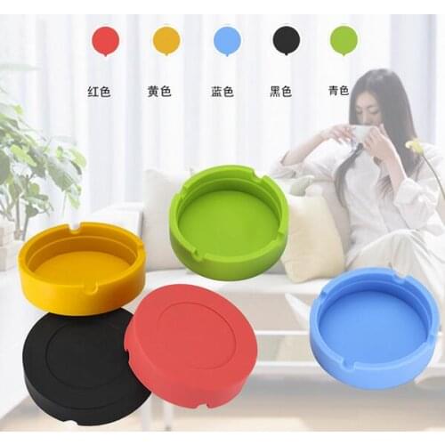 30pcs Silicone Ashtrays Noctilucent Soft Eco-Friendly Pocket Round Shatterproof Cigar Astray Rubber Silicone Ashtray