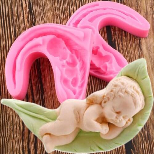 3D Craft Baby Leaf Soap Silicone Molds Baby Party Fondant Cake Decorating Tools Candy Polymer Clay Chocolate Gumpaste Moulds
