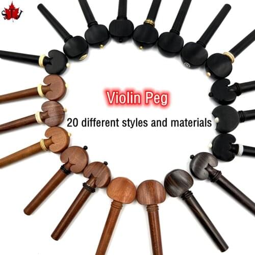 20 pcs Quality Violin Peg 4/4 Different Wood Violin Parts, full size violin parts