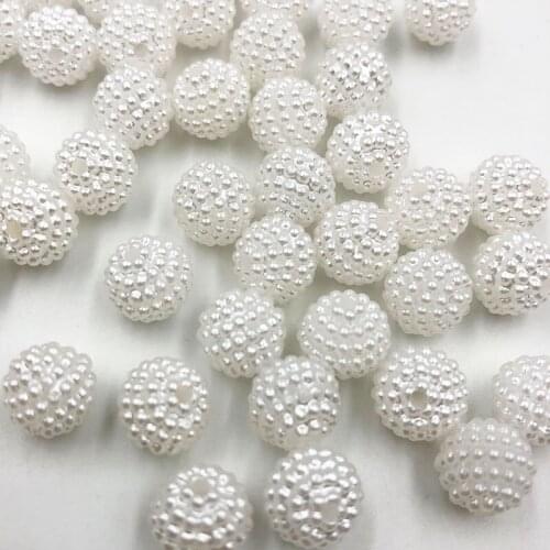 50PCS 10MM White ABS Loose Beads DIY Jewelry Accessories