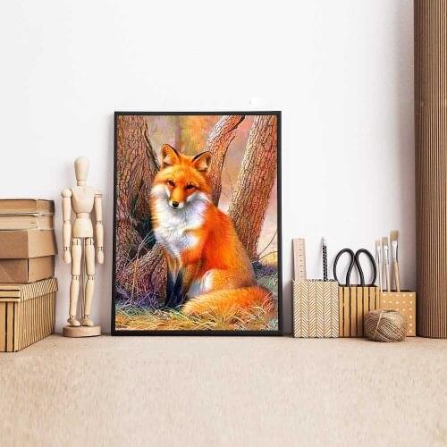 Fox 5D Diamond Painting Full Display Little Dog Diamond Embroidery Full Square Cross Stitch Rhinestones Decor Home Gift FG1793