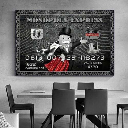 Alec Monopoly Money Art Motivational Canvas Painting Wall Art Posters Prints Wall Pictures for Living Room Home Cuadros Decor
