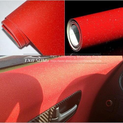 Car Styling Red Glitter Diamond Vinyl Films Wrap For Car Body Car Sticker Auto decoration motorcycle decal 10/20/30/40/50/60X152