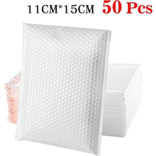 50Pcs/ 11*15CM White Bubble Mailers Padded Envelopes Bags For Packaging For Envelopes Bags For Packaging Mailing