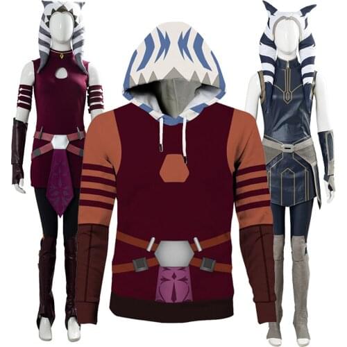 Fast Shipping Star Cosplay Hoodie Ahsoka Tano Costume Hoodie 3D Print women autumn winter clothes men coat Christmas gift