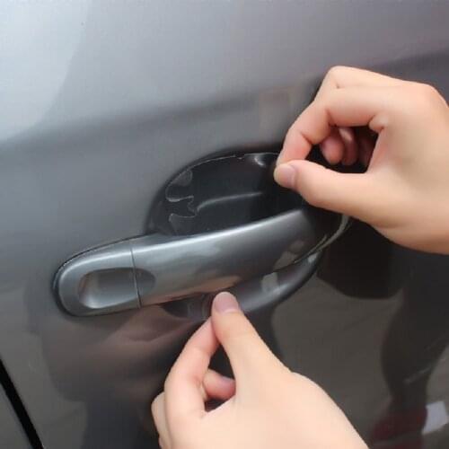 CHIZIYO Universal 8pcs Invisible Car Door Handle Protection Film Scratches Vinyl Protector Films Rhinoceros Paper
