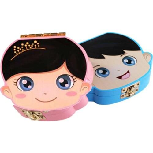 Wooden Baby Tooth Box English /Spanish /Portuguese Milk Teeth Umbilical Organizer Storage Boys Girls Souvenir Case Baby Gifts