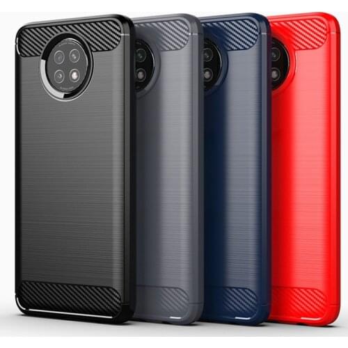 For Xiaomi Redmi Note 9 5G M2007J22C Carbon Fiber Cover Phone Bumper Case Full Protection Shockproof Anti Drop Shell