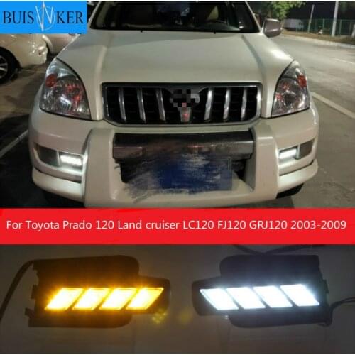 DRL for Toyota Prado 120 Land cruiser LC120 FJ120 GRJ120 2003 2004 2005 2006 2007 2008 2009 LED daytime running lights Fog lamp