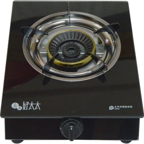 Home Liquefied Gas Stove Natural Gas Single Stove Desktop Firewood Honeycomb Stove Single Furnace Tempered Glass Panel Cooktop