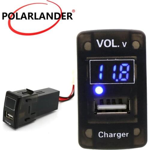 Hot Blue light LED USB Interface Socket Car Charger for Isuzu 5V 2.1A USB Interface Socket Phone ChargerSocket Dashboard