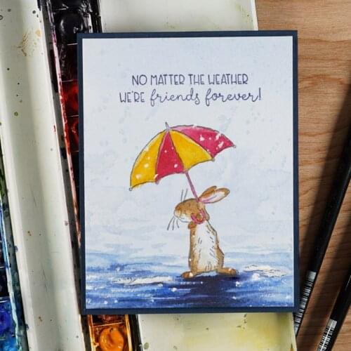 I Miss You Rainbow Rabbits Dies Corresponding Stamps DIY Scrapbooking Card Album Making Embossing Crafts Stencil 2020