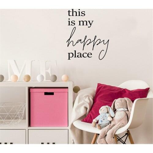 Creative My Room Happy Place Frase For Living Room Kids Room Bedroom Removable Wall Murals Decals Vinyl Wall Sticker ph754