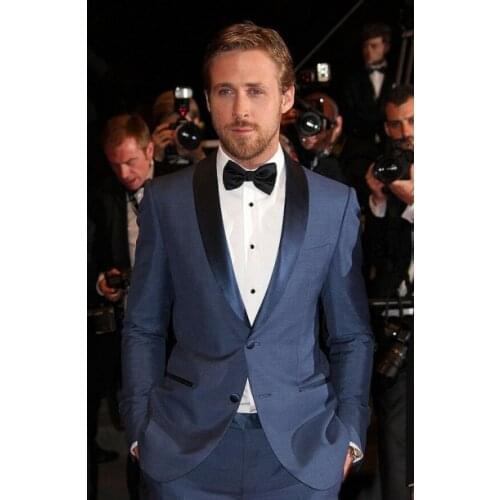 Best Selling Navy Blue Men Suits,Bespoke Tailor Double Collar Tuxedos For Men,Blue Men Wedding/Business/Formal Suits For Men