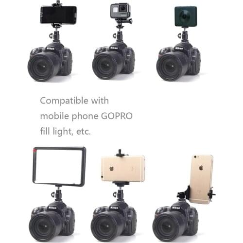 Tripod Head mini 360 Degree Camera Tripod Mini Ballhead Ball Head Hot Shoe Adapter to 1/4 Screw Mount DSLR Camera Accessories