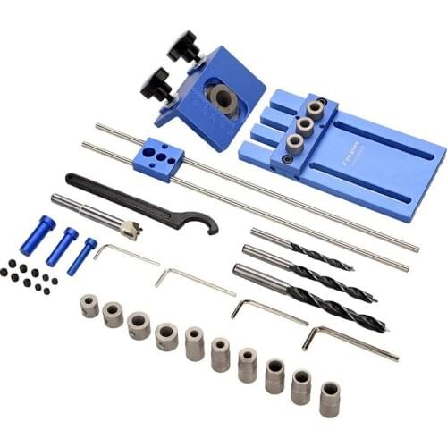3 in 1 Drilling Locator Drilling Guide Kit DIY Woodworking Joinery High Precision Dowel Jigs Kit Woodworking Tool DIY 08450