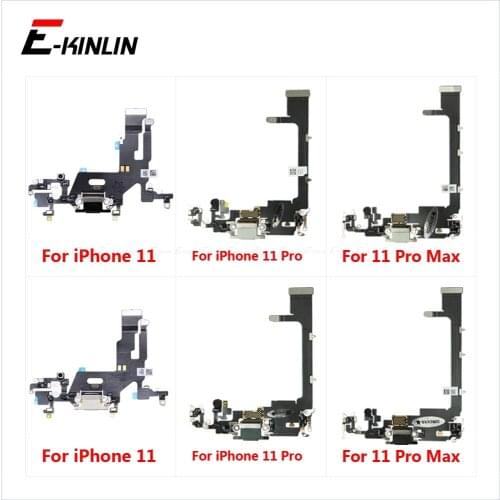 Bottom Charger Port Dock For iPhone 11 11 Pro Max USB Plug Charging Connector With Microphone Headphone Audio Jack Flex Cable
