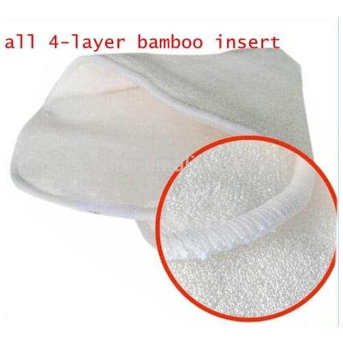 New Reusable and Easy Use, Soft and Breathable Baby Modern Cloth Diaper Nappy Liners Inserts Bamboo 4 Layer 5pcs/lot