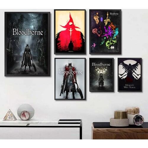 Bloodborne Posters Wall Stickers white cardboard poster Prints High Definition Livingroom Bedroom Bar Decoration Home Art Brand