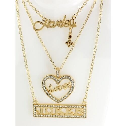 Drop shipping Suicide squads jewelry q jewelry crystal necklace joker necklace Lovers necklace Wedding jewelry