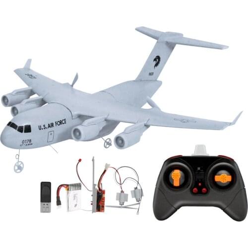 C17 RC Drone DIY Aircraft Transport Aircraft 373mm EPP RC Drone Airplane 2.4GHz 2CH Aircraft for Children Toy