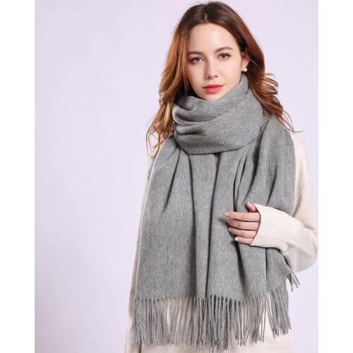 100% Wool Scarf For Women Winter Foulard Femme Fine Wool Shawl Ladies Thicken Warm Bufanda Mujer Large Cashmere Scarves Echarpe