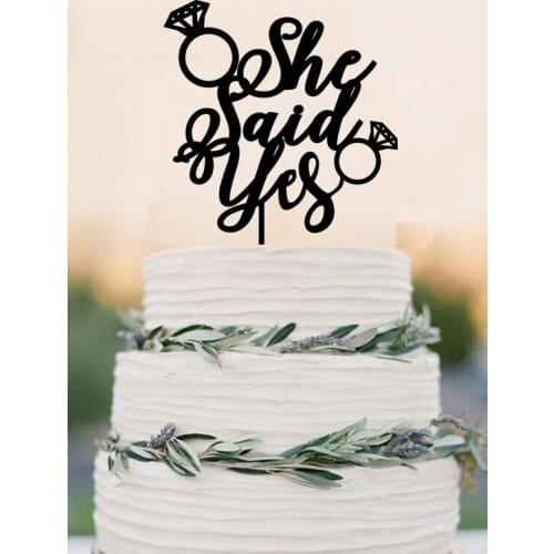 She Said Yes wedding cake topper,Bridal Shower cake topper,Cake Decoration,bride to be cake topper