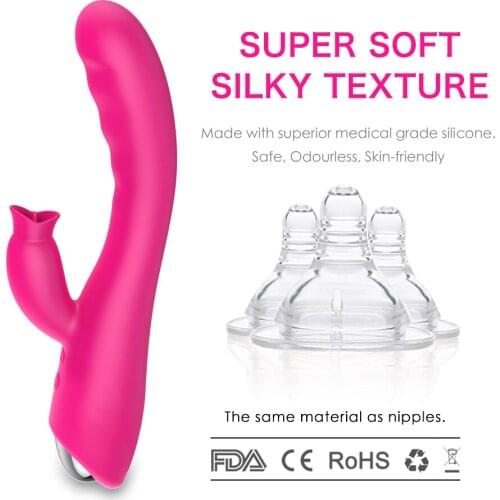 Sucking Heating Dildo Rabbit Vibrator Oral Clit Licking Vibrator for Women G-spot Clitoris Stimulation Flirting Adult Sex Toys