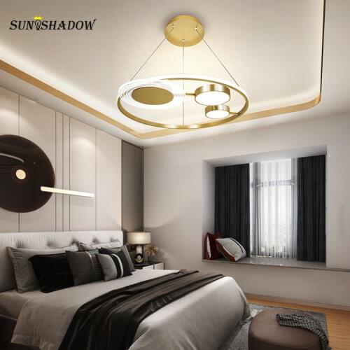 Gold&Black Modern Led Pendant Light Hanging Lamp for Dining room Kitchen Living room Bedroom Pendant Lamp Chandelier Fixtures