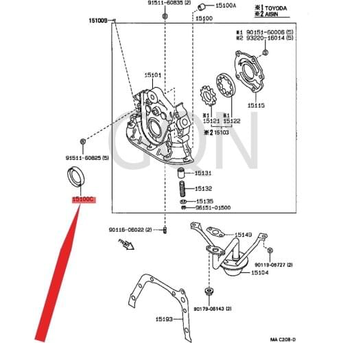 Seals (for oil pump) 1989-Toy ota CAR INA FFC ELI CAC ORO NAA VEN SIS oil pump oil seal engine crank rear oil seal