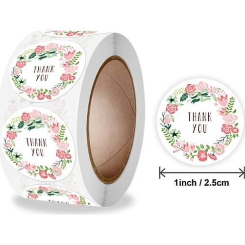 50-500pcs Labels Thank You Stickers Multicolor Garland Sticky Sticker Decoration Paper Scrapbook Sealing Stationery Supplies