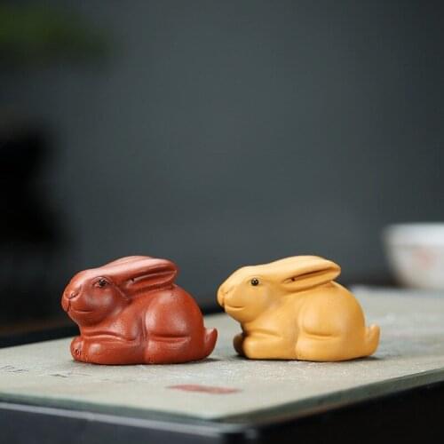 Yixing manual undressed ore purple sand tea pet purple sand tea tray yutu sculpture furnishing articles gifts custom