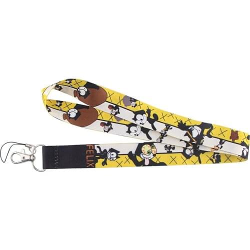 ZF2136 1pcs High Quality Cat Cartoon Key Chain Lanyard Gifts For Child Students Friends Phone USB Badge Holder Necklace