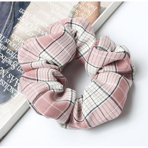 Plaid Hair Scrunchies Pack For Women Spring and Summer scrunchie Stand Hair Bands Girls Hair Ties Ponytail Holders Hair Accessor