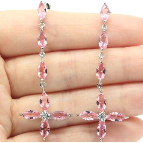 41x22mm Super Big European Design Created Blue Violet Tanzanite Zircon For Women Dating Silver Pendant