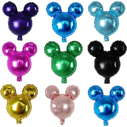 10pcs Mickey Minnie mouse Head Mouse Aluminum Foil Balloon Air Globos Baby Shower Birthday Party Decoration Balons Supplies Toys