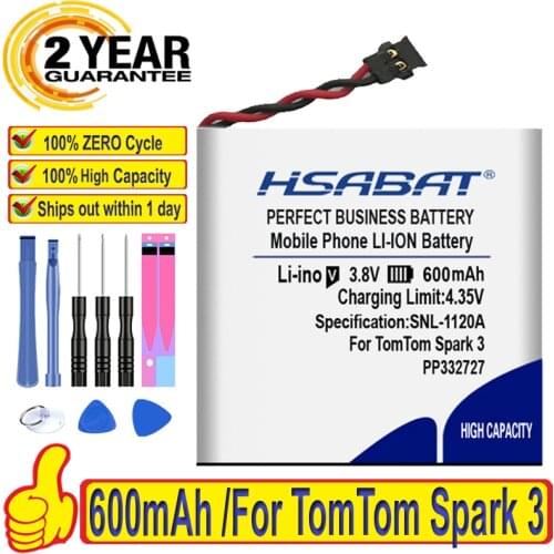 100% Original HSABAT 600mAh WT-TTS3 Battery For TomTom Spark 3 PP332727