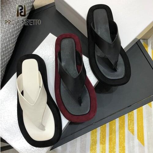 2021 summer thick bottom sandals women flat heel casual vacation beach Shoes leather flip flops outdoor slippers