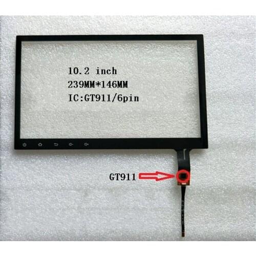 239*146 10.2 inch android universal DVD navigation capacitive touch screen IC:GT911 / 6 pin